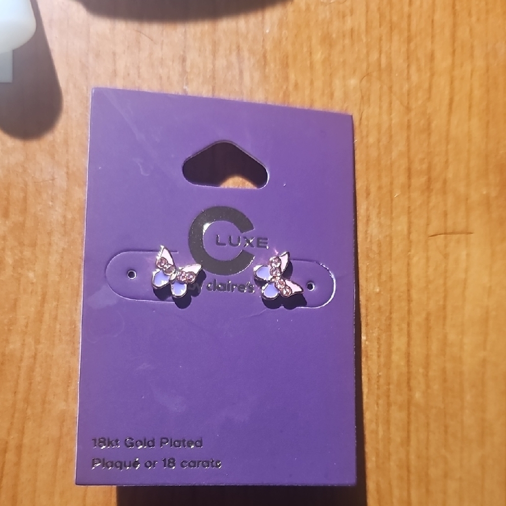 Claire's Gold Butterfly Stud Earrings